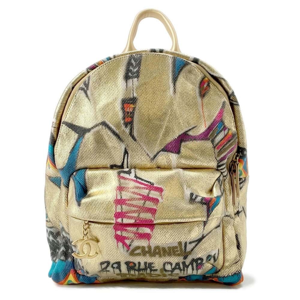 Chanel Cocomark Graffiti Canvas Leather Rucksack